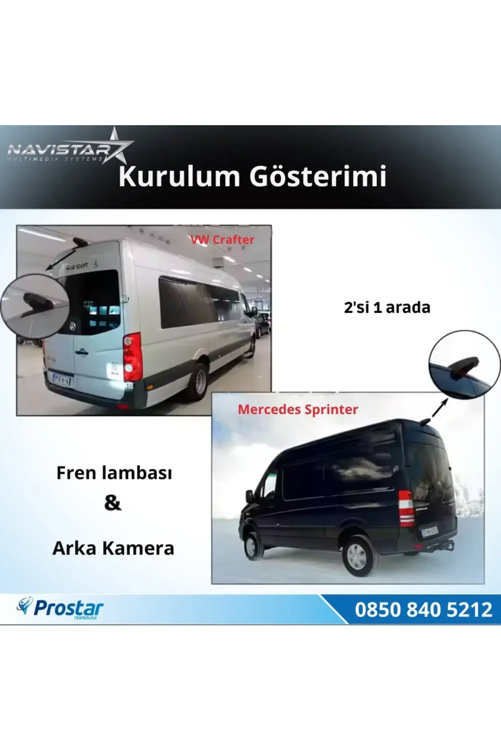 Sprinter Crafter Uyumlu AHD 1080P HD Kamera