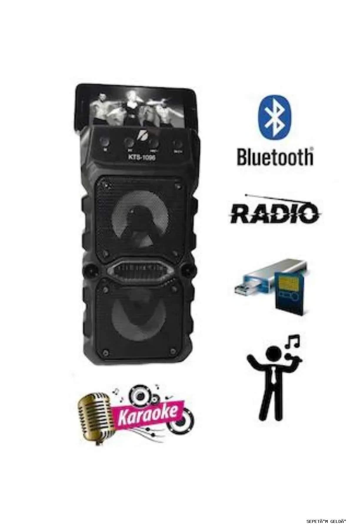SPT-GLD Bluetooth Hoparlör Ses Kaliteli Büyük Boy Çift Çıkışlı (20714) Ses Bombası SPT-GLD Bluetooth Hoparlör Ses Kaliteli Büyük Boy Çift Çıkışlı (20714) Ses Bombası - Görsel 4