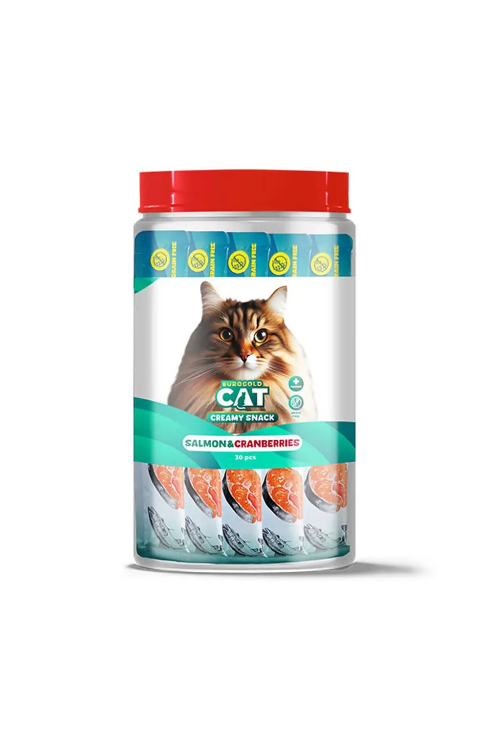 SPTRNS EuroGold Cat Sıvı Kedi Ödülü Somon - (220151) Kızılcık 30x