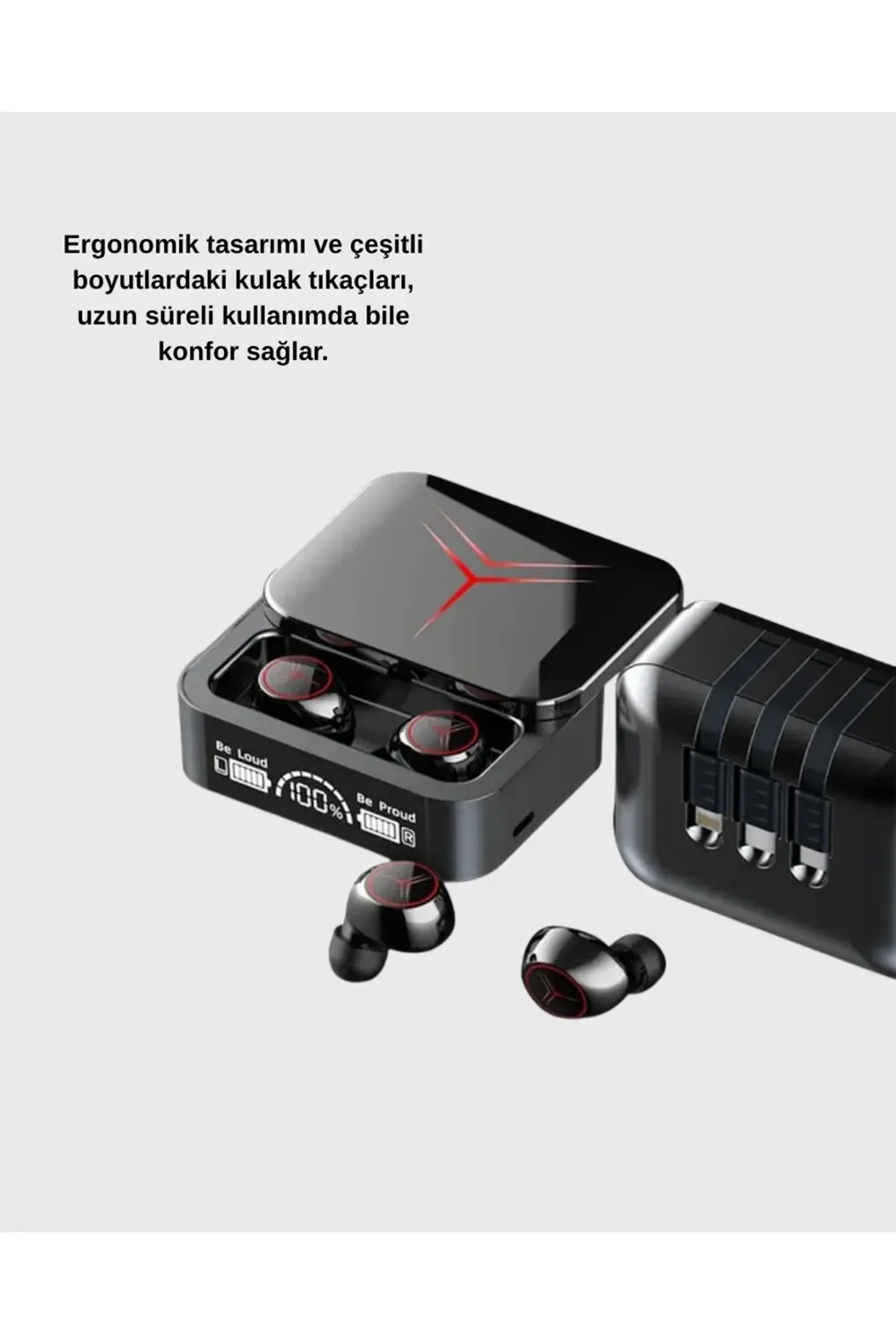 SPTRNS Powerbank Özellikli Bluetooth Kablosuz Kulaklık – Dokunmat