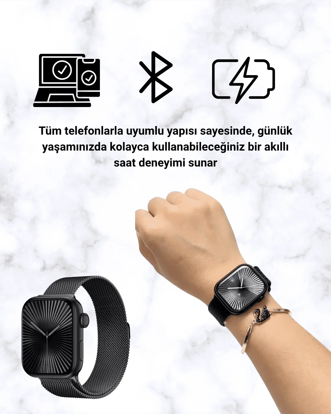 SQ-16 Mini Series 10 Akıllı Saat – 3 Kordon + Hediye Bileklik
