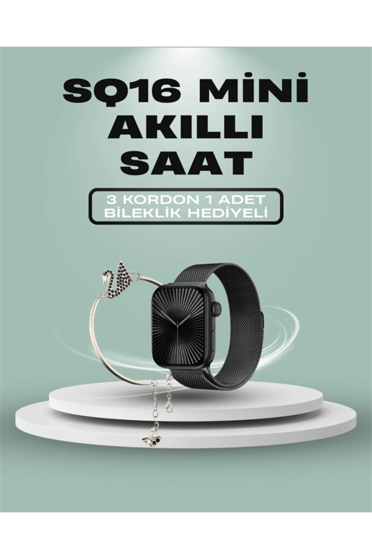 SQ-16 Mini Series 10 Akıllı Saat – 3 Kordon + Hediye Bileklik
