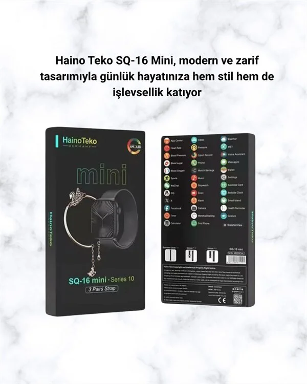SQ-16 Mini Series 10 - Dokunmatik Akıllı Saat: Kalp Ritmi, SpO2 ve Uyku Takibi ile Sağlığını Takip Et