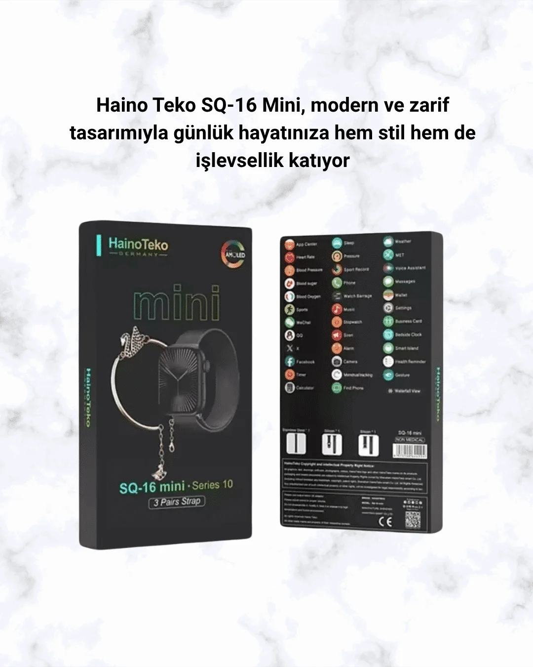 SQ-16 Mini Series 10 Akıllı Saat | Spor Modları, Bildirim ve Müzik Kontrolü