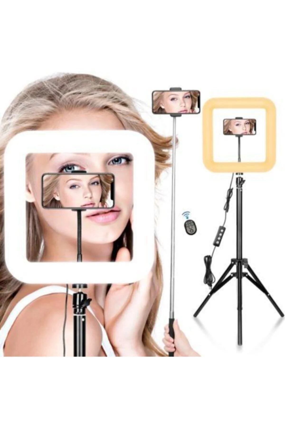 Square Beauty Live Light D-35 Kare Tiktok Youtuber Mağaza Vitrin Işığı