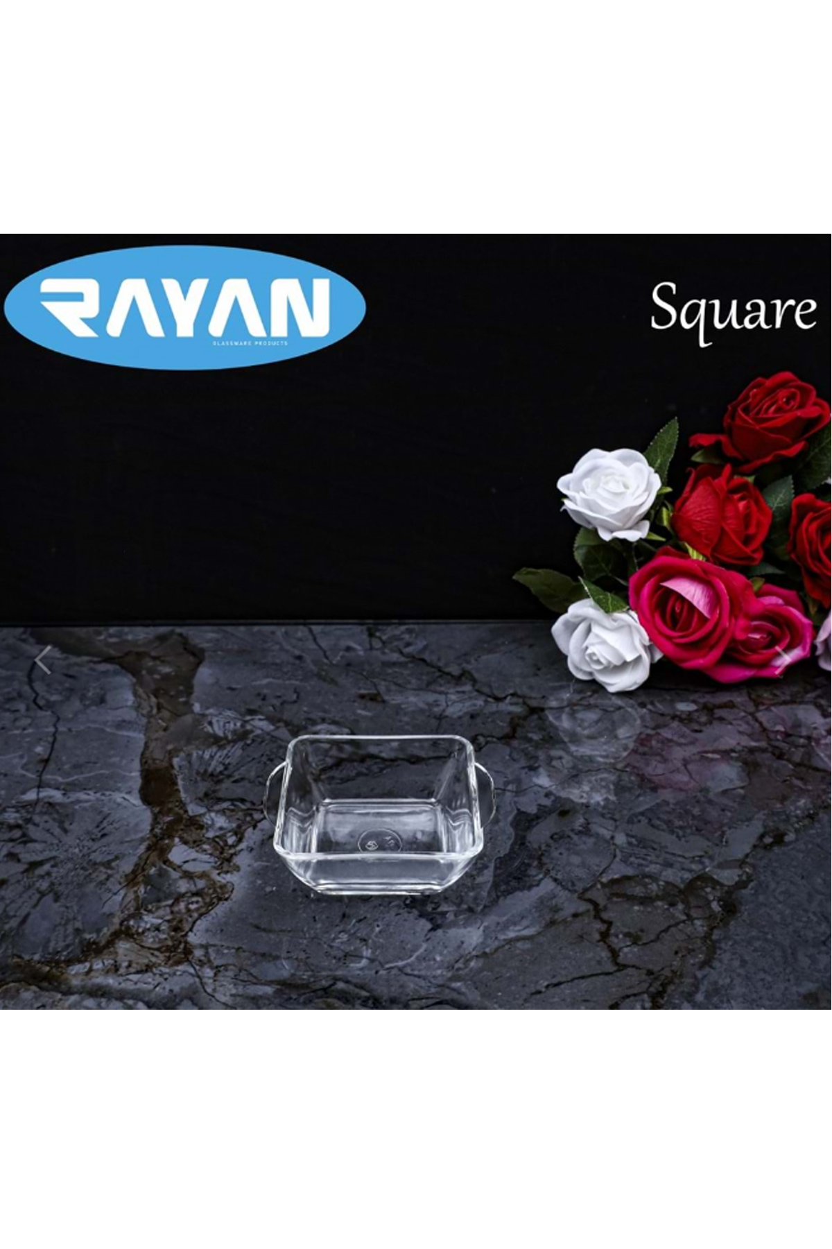 Square Tekli Kare Cam Kahvaltılık Kase 81485