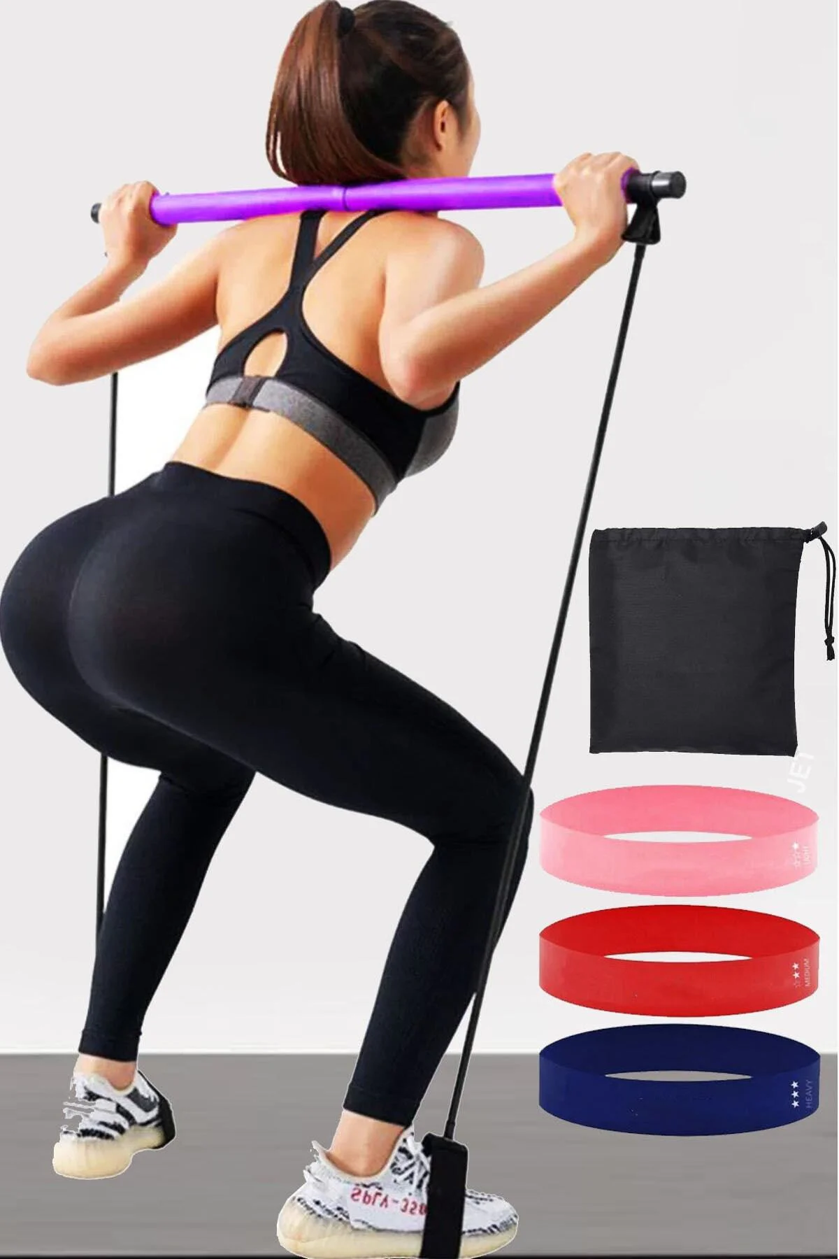 Squat Seti Pilates Studio Egzersiz Çubuğu Squat Pilates Barı Plat