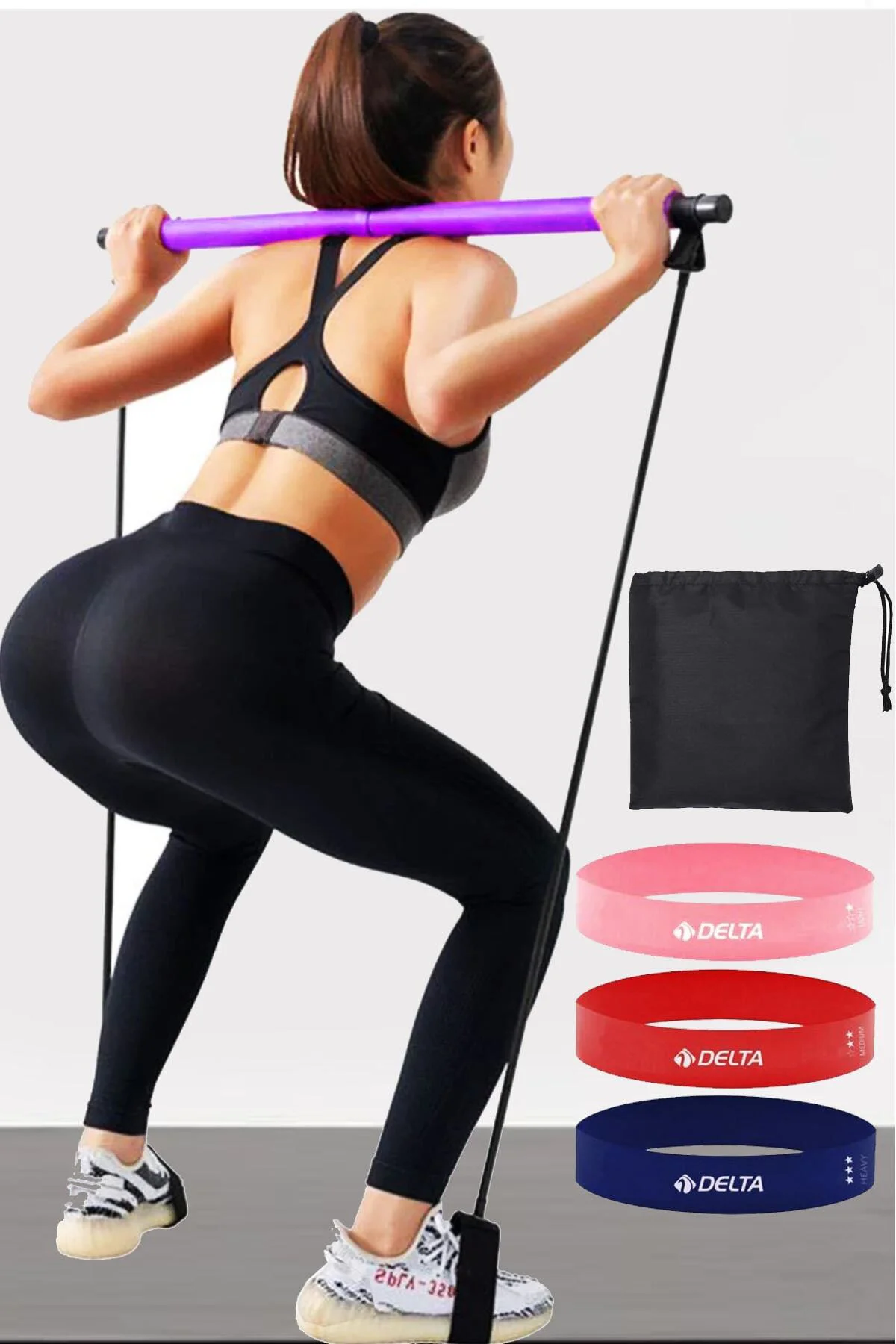Squat Seti Pilates Studio Egzersiz Çubuğu Squat Pilates Barı Plat