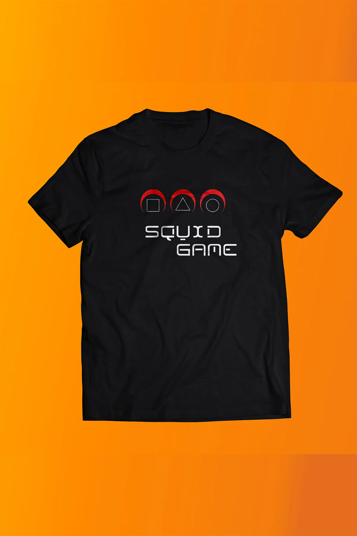 Squid Game Baskılı %100 Pamuk Oversize T-shirt Büyük Beden Tişört