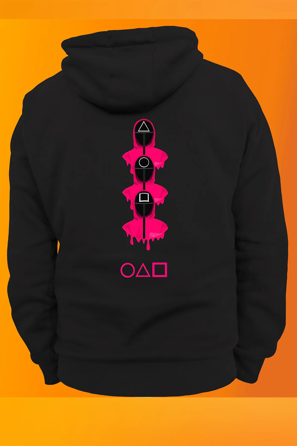 Squıd Gamebaskılı Fermuarsız Kapüşonlu Sweatshirt