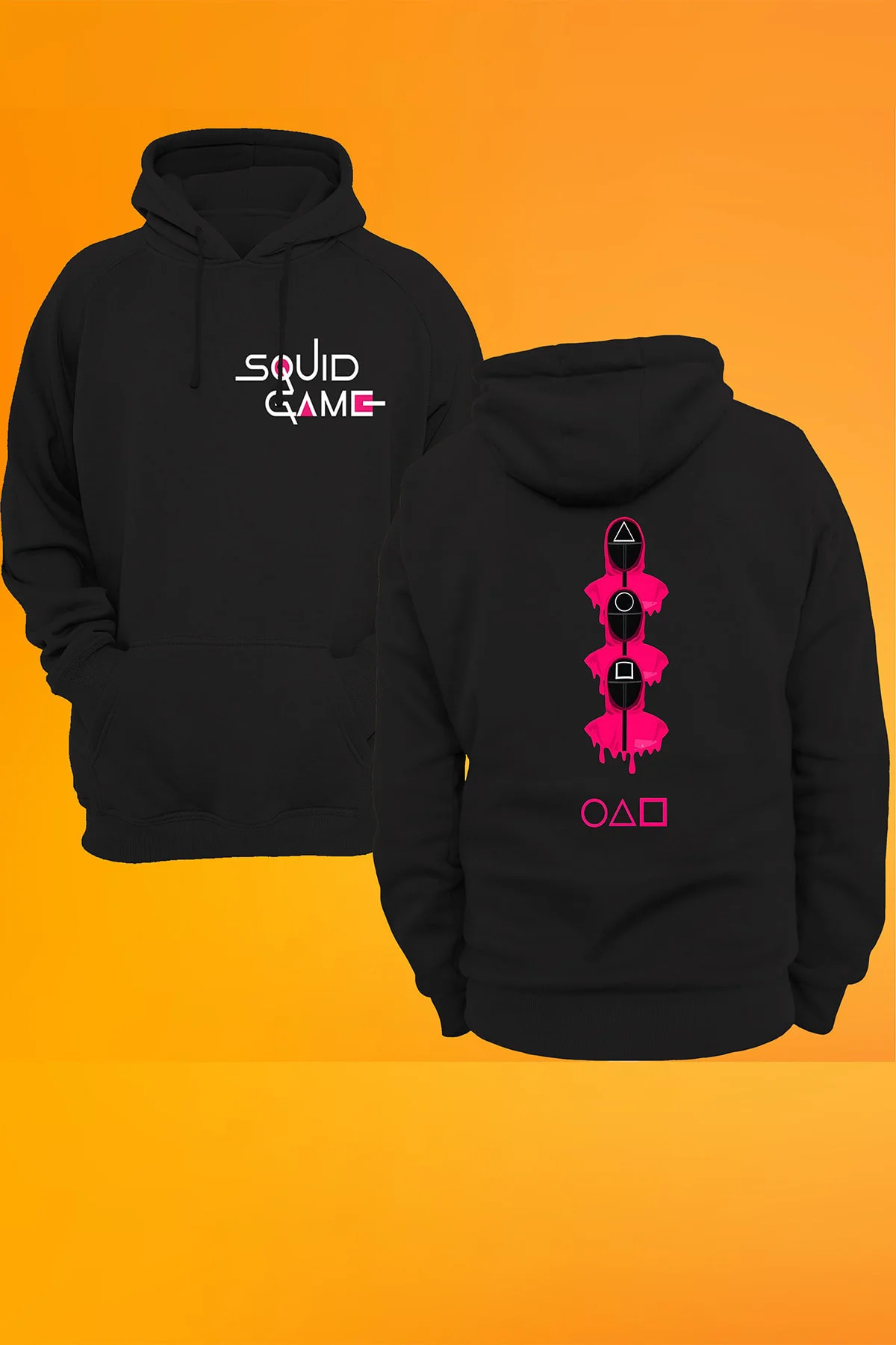 Squıd Gamebaskılı Fermuarsız Kapüşonlu Sweatshirt