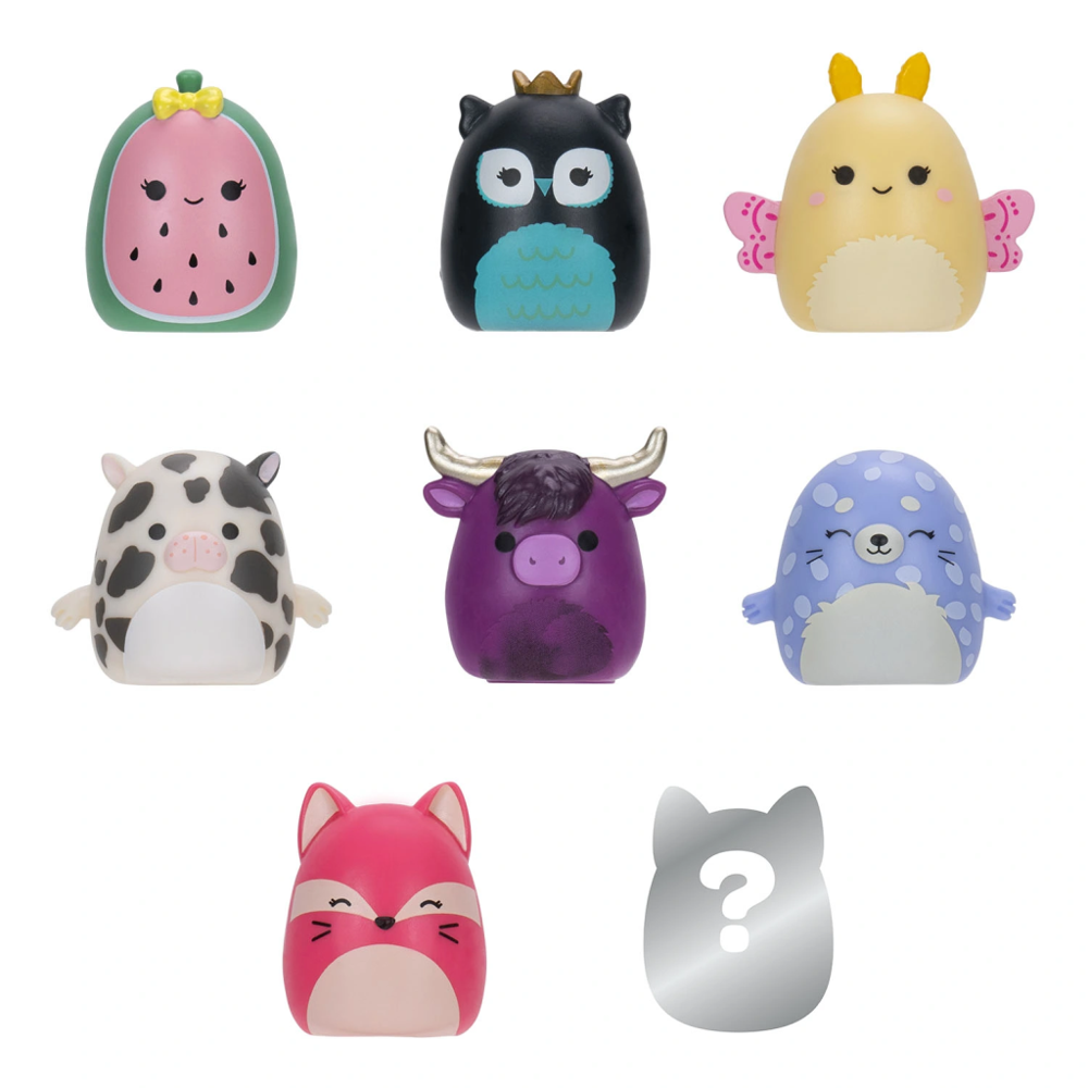Squish-a-longs 8 Figür + Yüzük Set Seri 2 Asorti