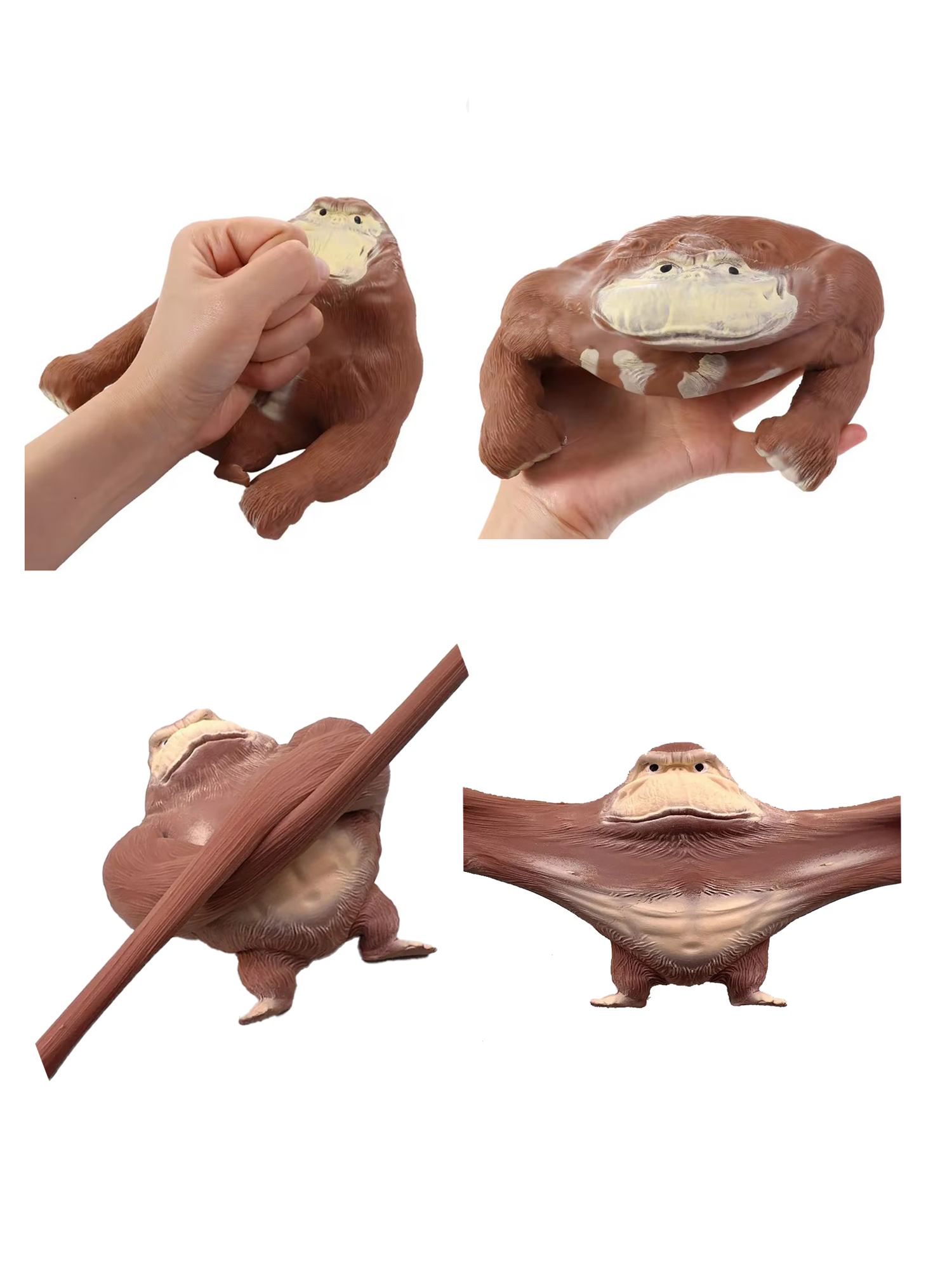 Limmy Squishy Goril Stres Önleyici Gorilla 9 Cm Sukuşi Maymun - Koyu Gr