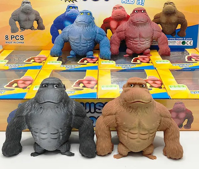 Limmy Squishy Goril Stres Önleyici Gorilla 9 Cm Sukuşi Maymun - Kahvere