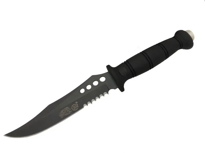 Sr S008b Lejyoner Tırtıklı Outdoor Bıçağı 29 Cm - Kauçuk Sap, Perçinli