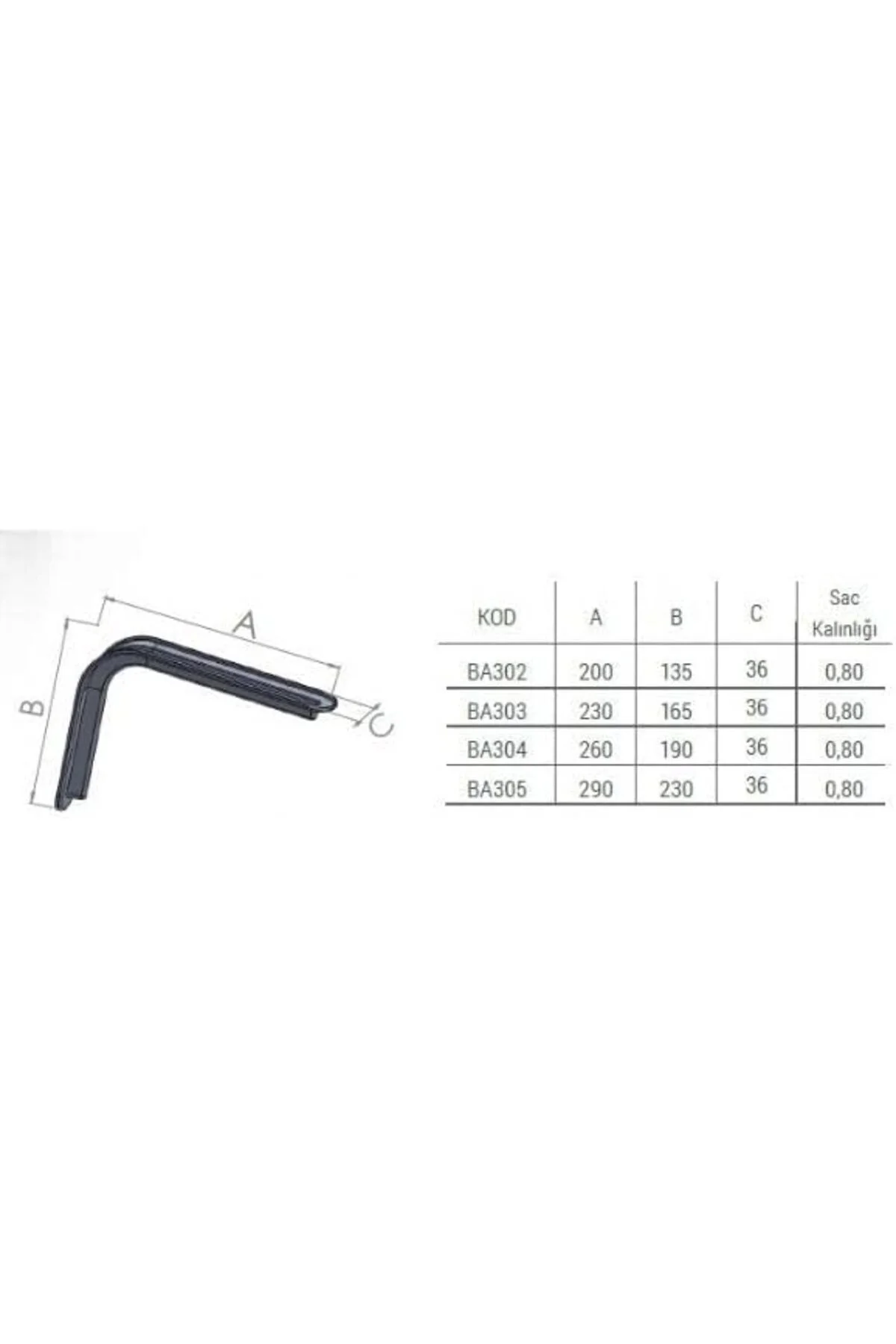 srdshop Raf Altı Ayak Raf Tutucu L Demir 23 x 29 cm Siyah (2 ADET