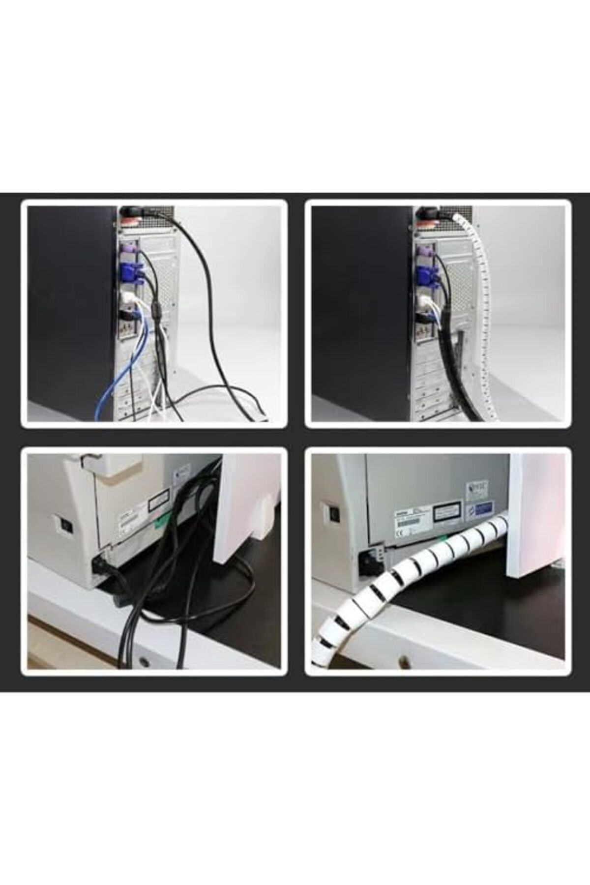 Yusuftex Srht  1 Mt X 16 Mm Spiral Boru Kablo Kanalı Kablo Fiş Düzenleyici