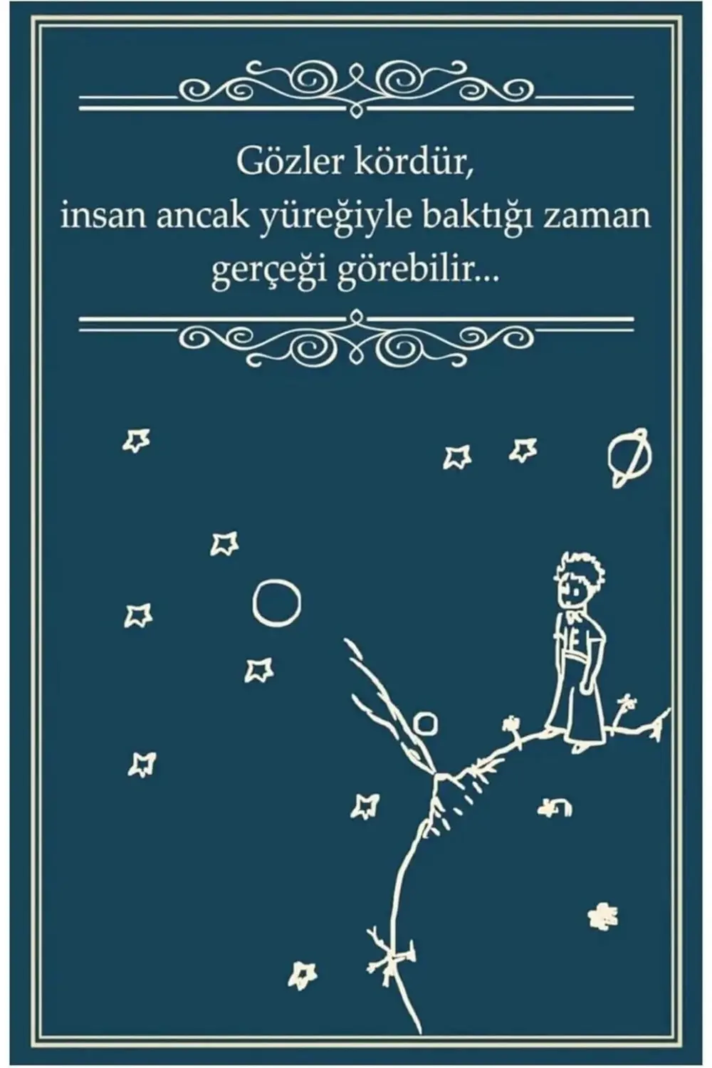 srhtDS Kuşe Kağıt Duvar Posteri Gözler Kördür Insan Ancak Yüreğiy