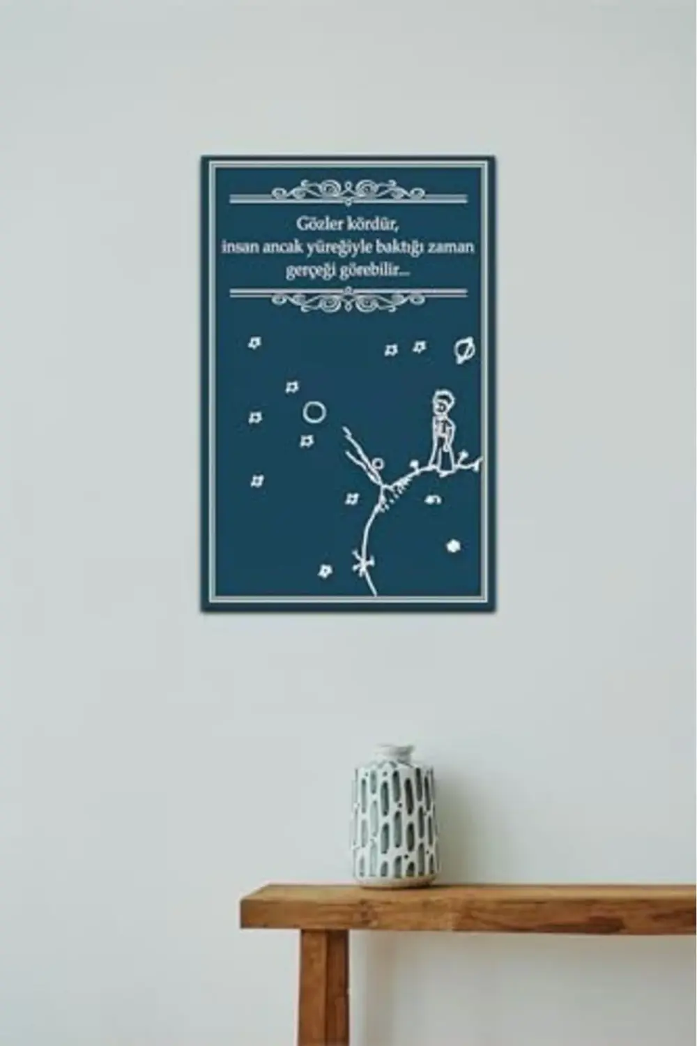 srhtDS Kuşe Kağıt Duvar Posteri Gözler Kördür Insan Ancak Yüreğiy