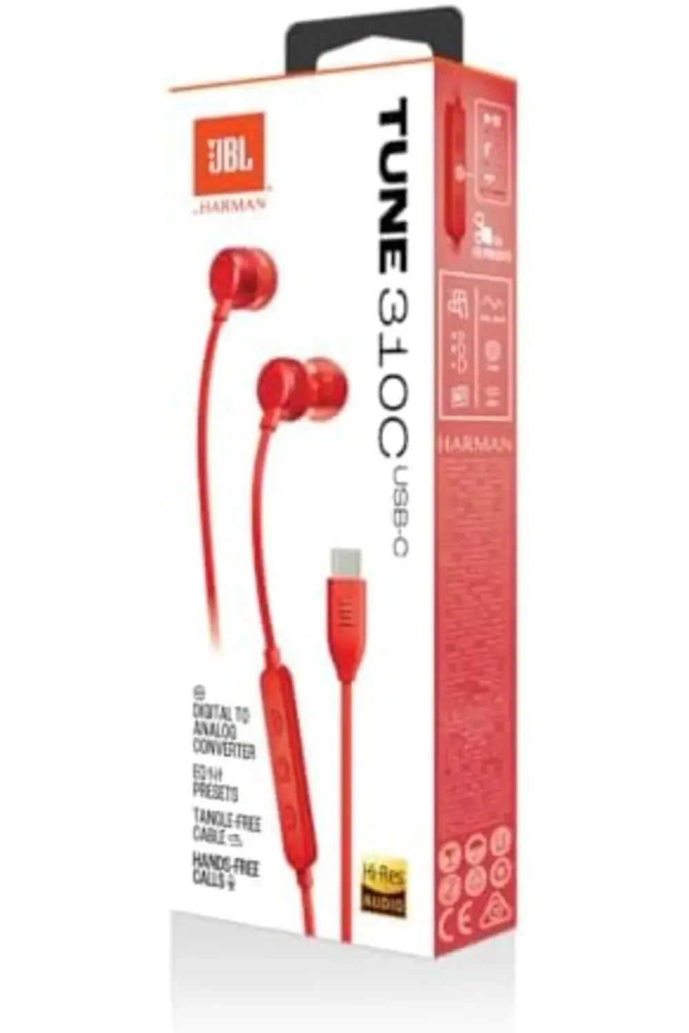 srhtDS Tune 310C, USB-C Kulakiçi Kulaklık, Kırmızı Desing 266450