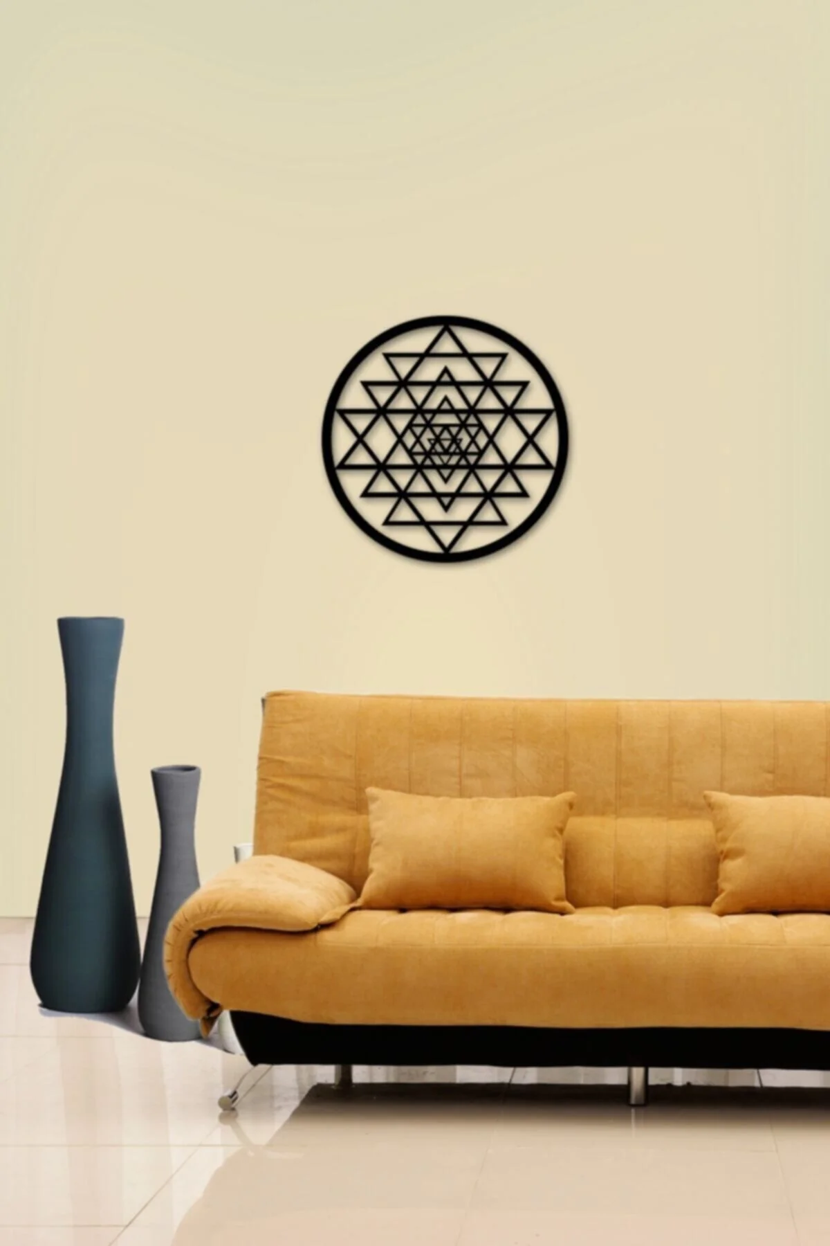 Sri Yantra Dekoratif Ahşap Duvar Dekoru