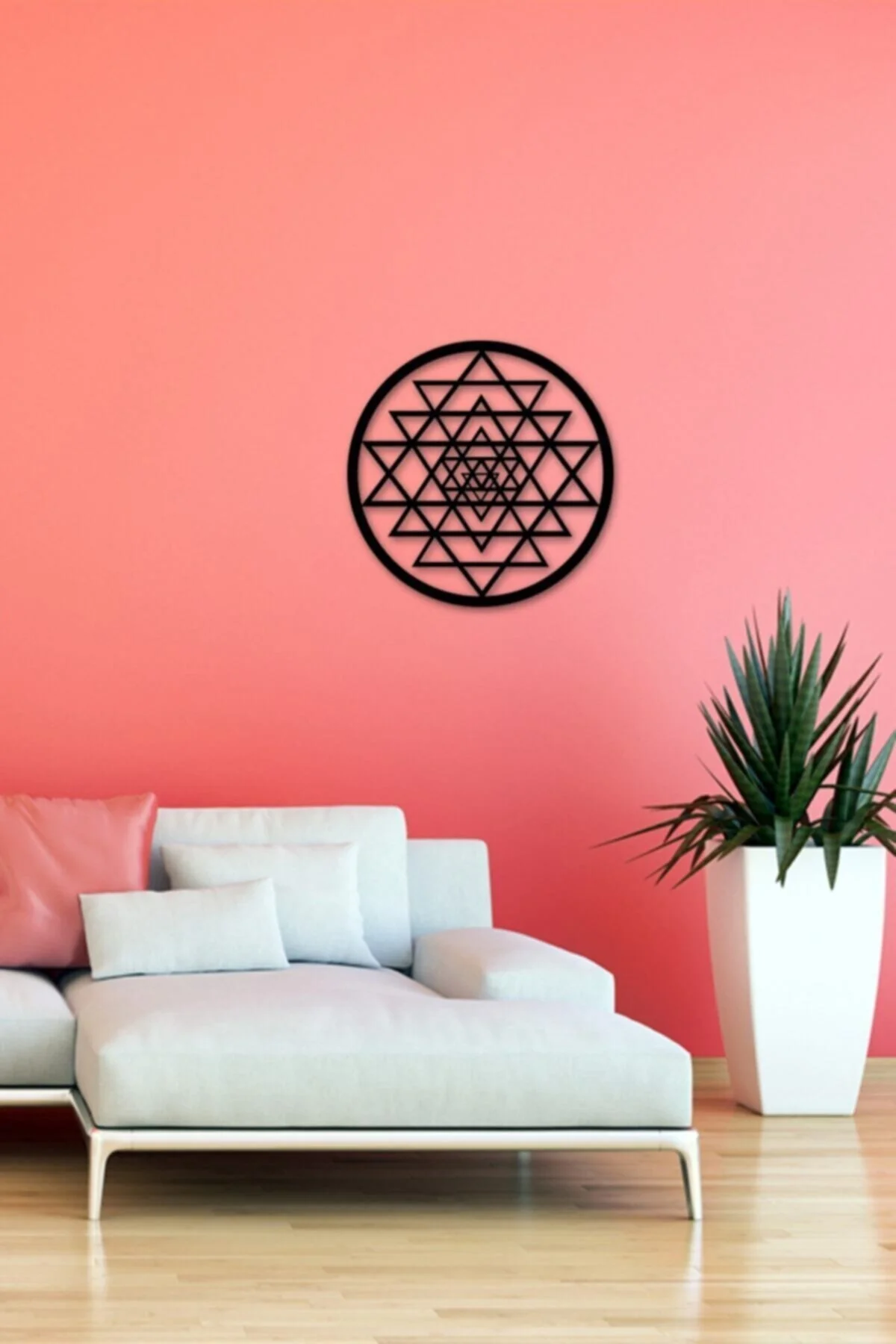 Sri Yantra Dekoratif Ahşap Duvar Dekoru