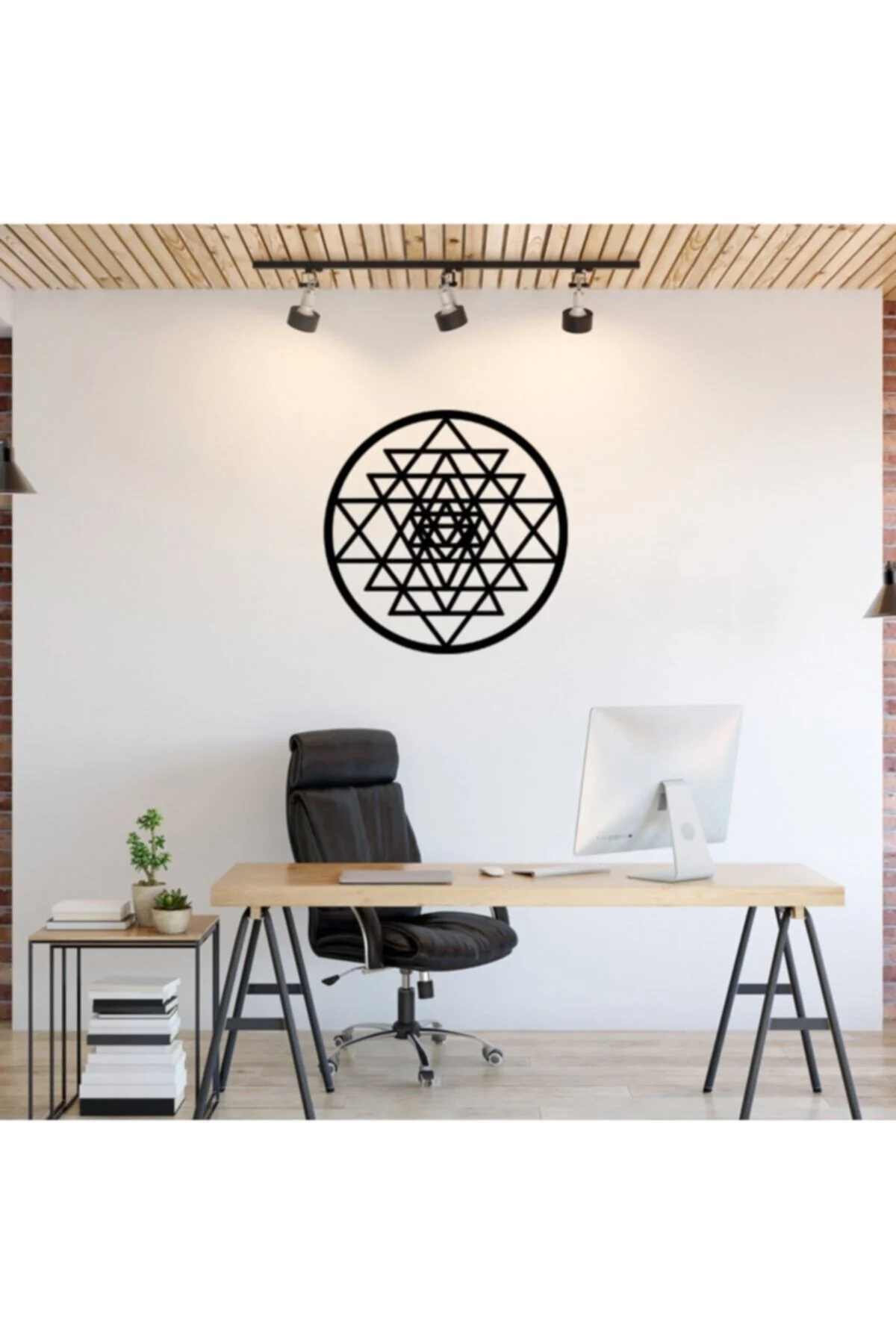 Sri Yantra Dekoratif Ahşap Duvar Dekoru