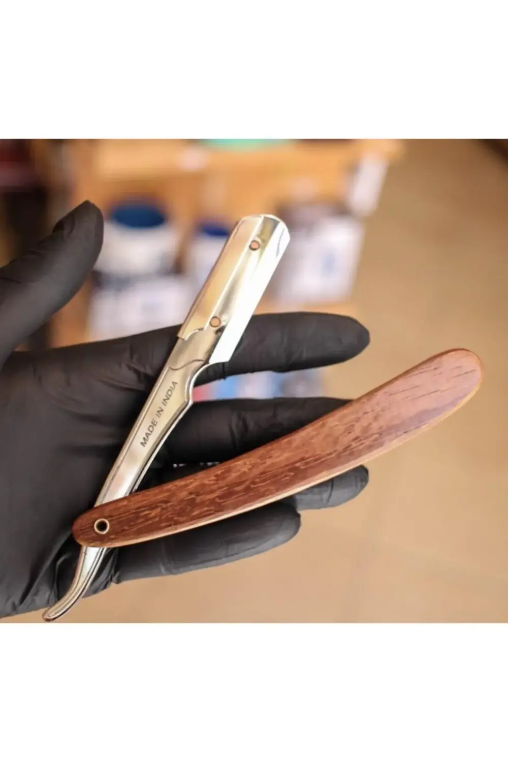 Srrw Emniyetli Ustura Ahşap Saplı Sakal Usturası