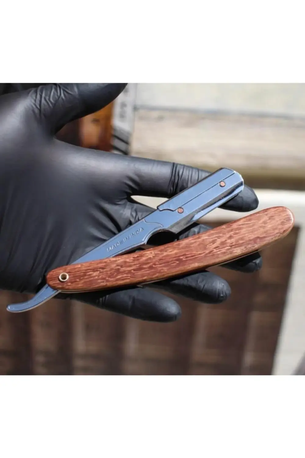 Srrw Emniyetli Ustura Ahşap Saplı Sakal Usturası