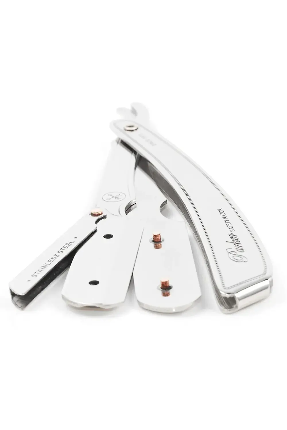 SRX Paslanmaz Çelik, Metal Saplı Ustura + Ustura Kılıfı ve 3 Adet