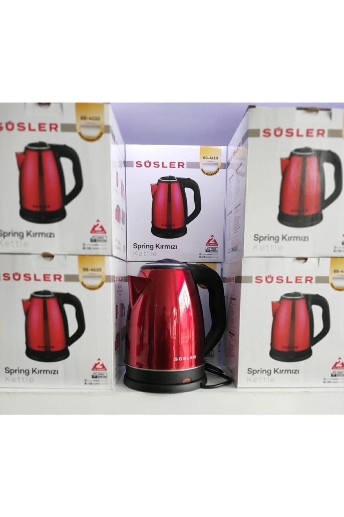 Ss-4110 Red Spring Paslanmaz Su Isıtıcı Kettle 1,8 Lt 2000w