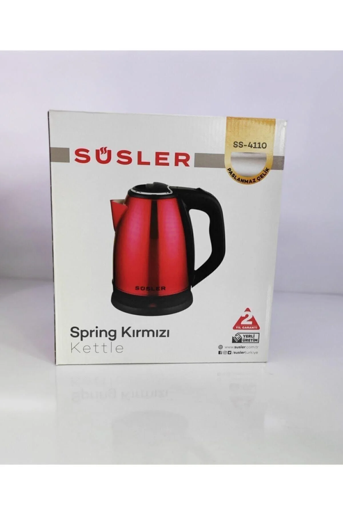 Ss-4110 Red Spring Paslanmaz Su Isıtıcı Kettle 1,8 Lt 2000w
