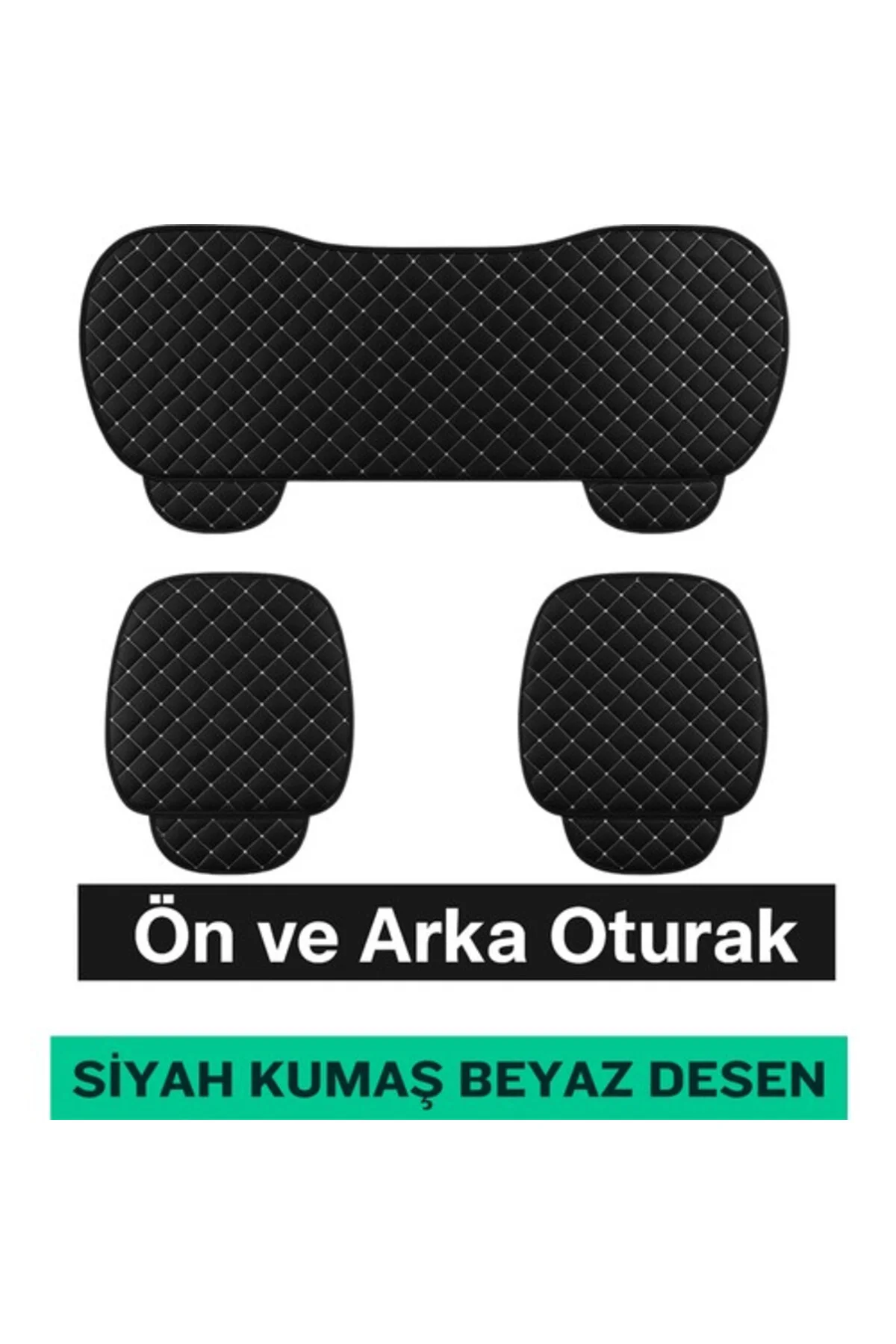 SsangYong ACTION 2008 Uyumlu Kapitone Kumaş 3 Parça Oto Koltuk Minderi Terletmez Siyah - Beyaz Fiyatı, Yorumları ve Özellikleri