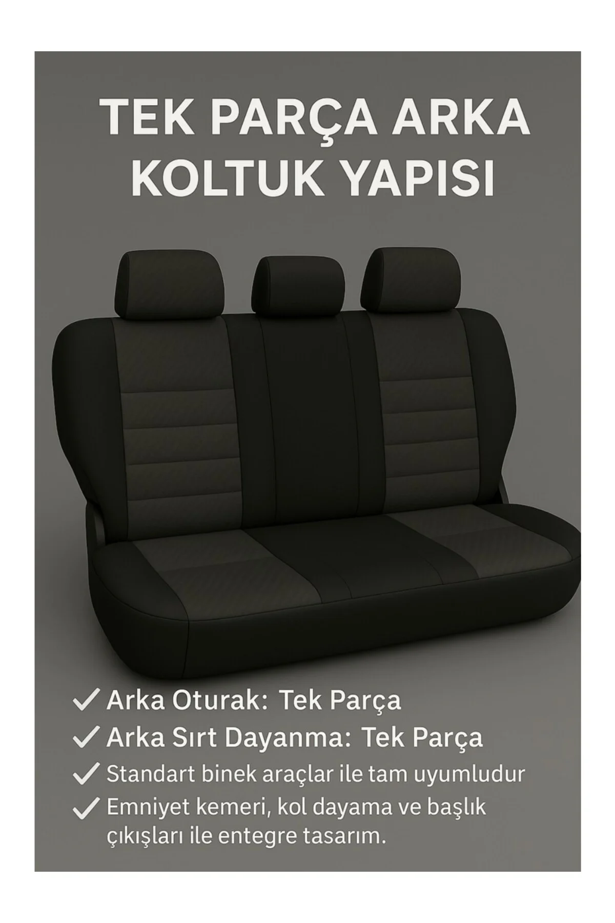 Ssangyong Actyon 2006-2014 Bütün Arka Sırt Oturak Uyumlu Vira GrindSport Siyah Mavi Koltuk Kılıfı