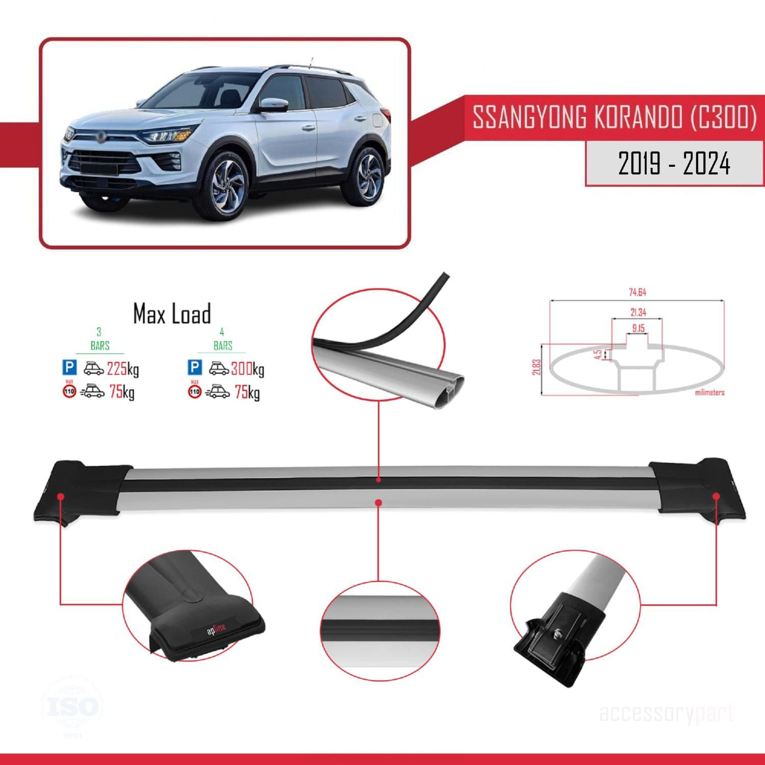Ssangyong Korando (C300) 2019 ve Sonrası ile Uyumlu FLY Model Ara