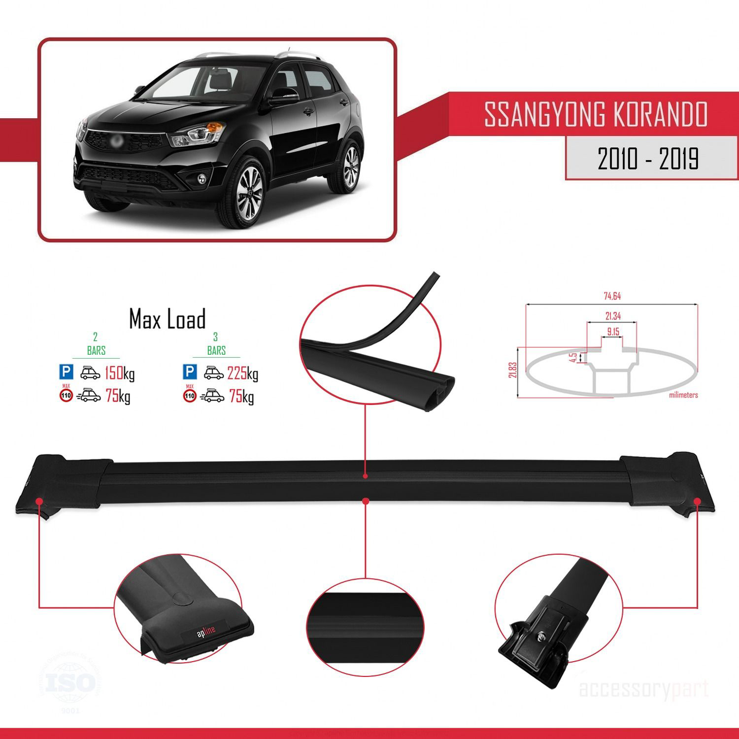 Ssangyong Korando (C) 2010-2019 Arası ile uyumlu FLY Model Ara At