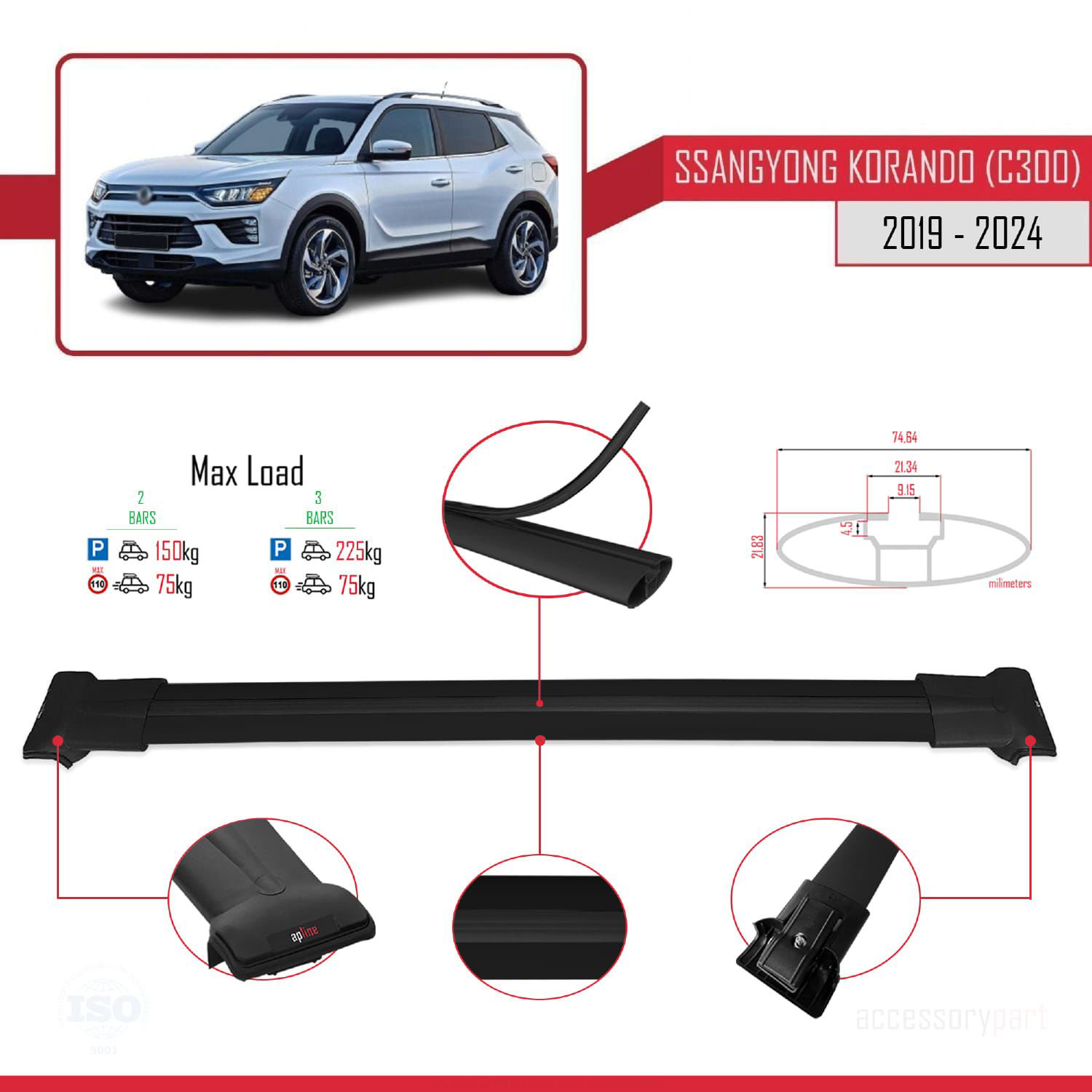 Ssangyong Korando (C300) 2019 ve Sonrası ile Uyumlu FLY Model Ara