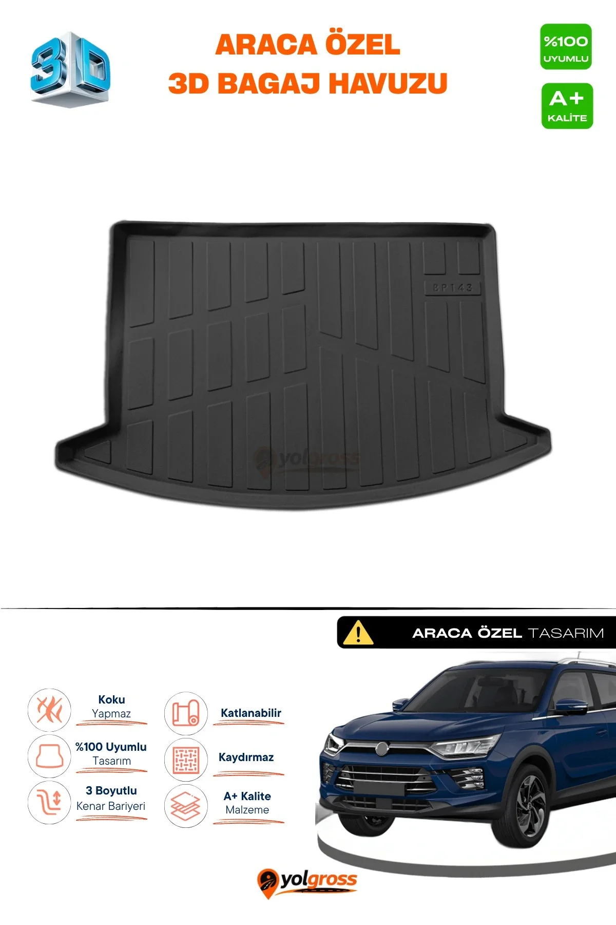 Ssangyong Korando 3D Pro Bagaj Havuzu 2019 Üzeri A+ Kalite