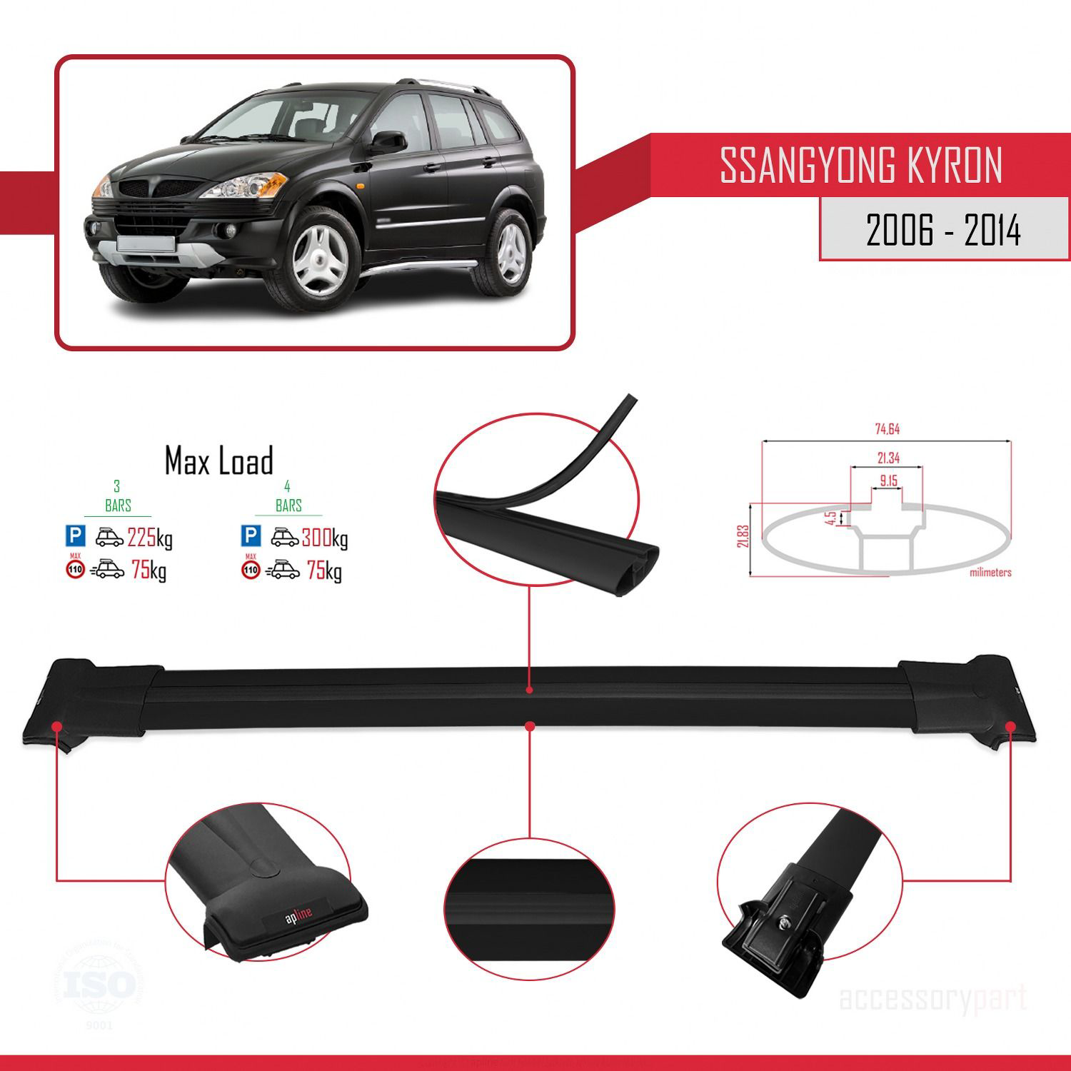 Ssangyong Kyron 2006-2014 Arası ile uyumlu FLY Model Ara Atkı Tav