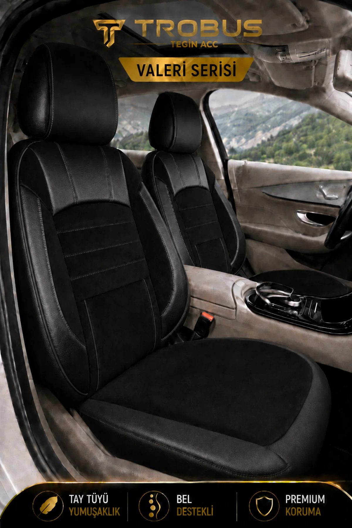 SsangYong Rexton 2006-2017 Uyumlu Valeria Serisi Tay Tüyü Oto Koltuk Kılıfı Siyah Fiyatı, Yorumları ve Özellikleri