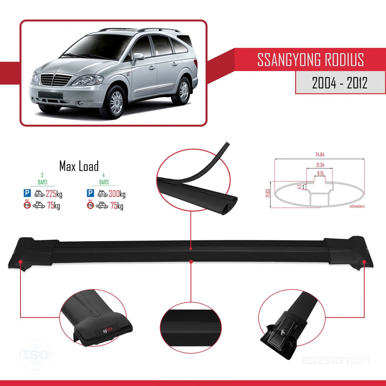 Ssangyong Rodius 2004-2012 Arası ile Uyumlu FLY Model Ara Atkı Ta