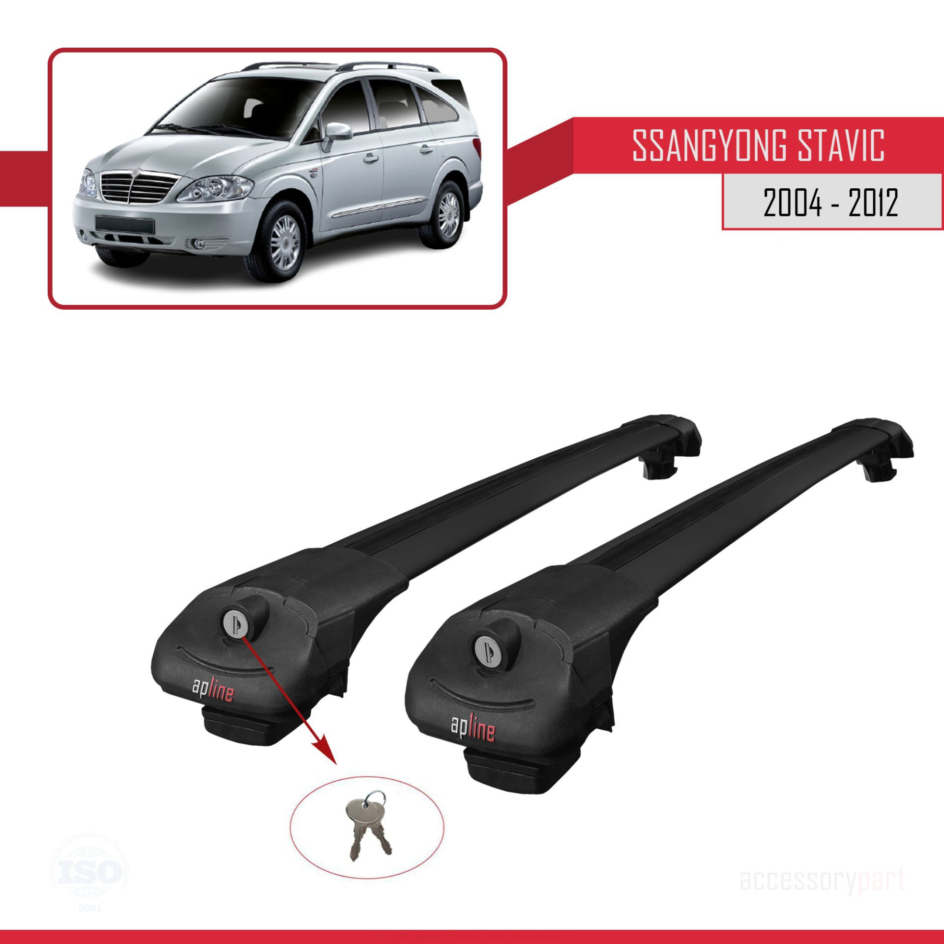 Ssangyong Stavic 2004-2012 Arası ile uyumlu ACE-1 Ara Atkı Tavan 