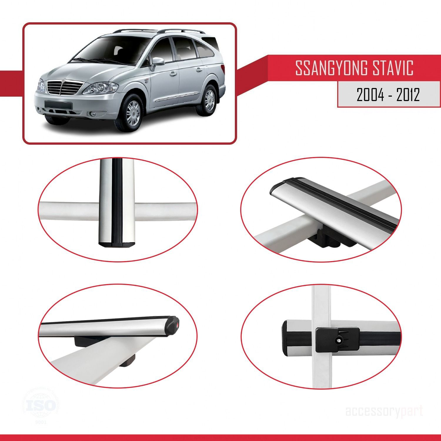Ssangyong Stavic 2004-2012 Arası ile uyumlu Basic Model Ara Atkı 