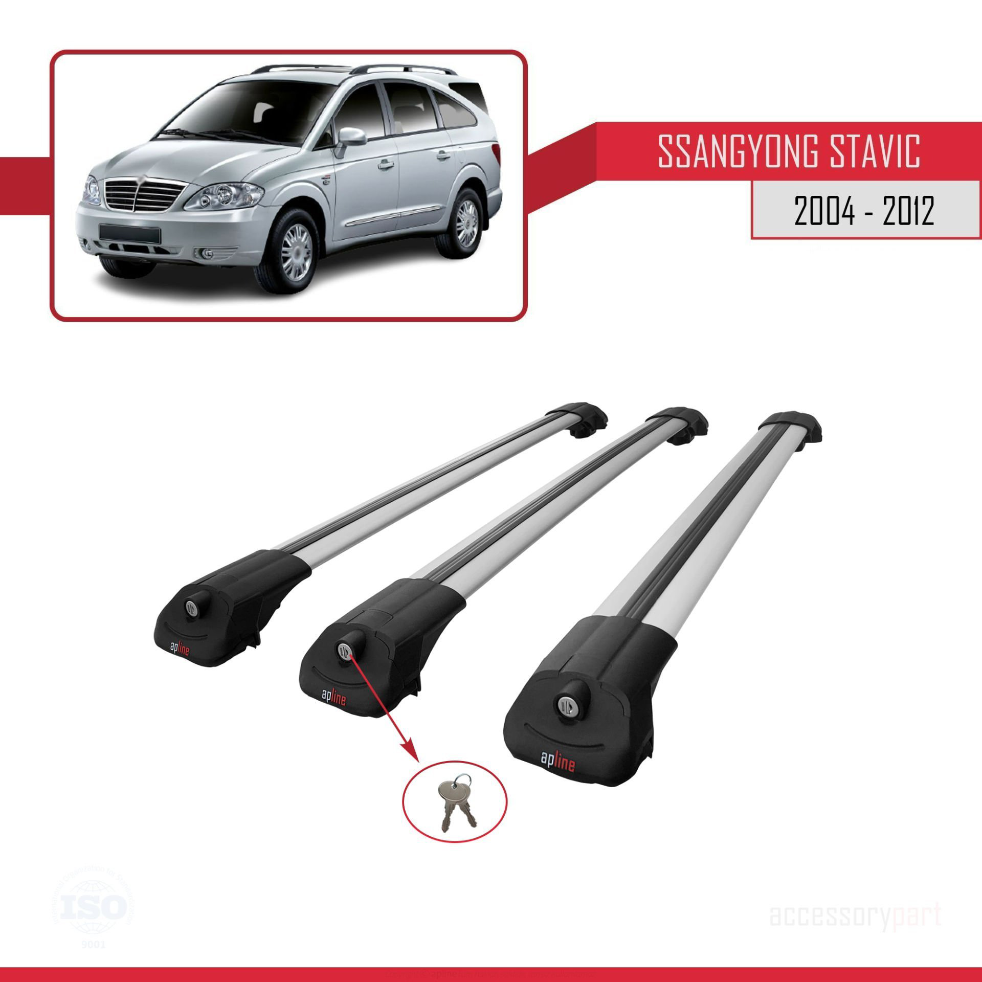 Ssangyong Stavic 2004-2012 Arası ile uyumlu ACE-1 Ara Atkı Tavan 