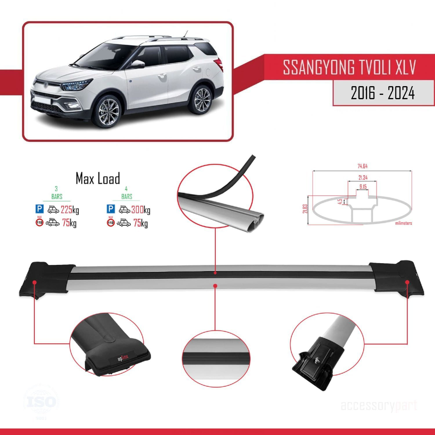Ssangyong Tivoli XLV 2016 ve Sonrası ile Uyumlu FLY Model Ara Atk