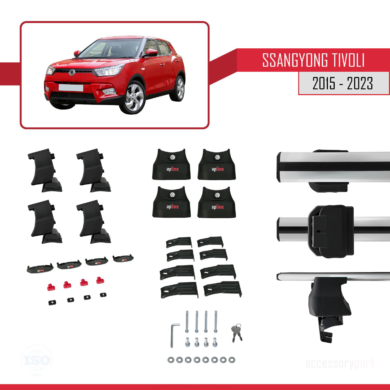 Ssangyong Tivoli 2015-2023 Arası ile uyumlu ACE-4 Ara Atkı Tavan 