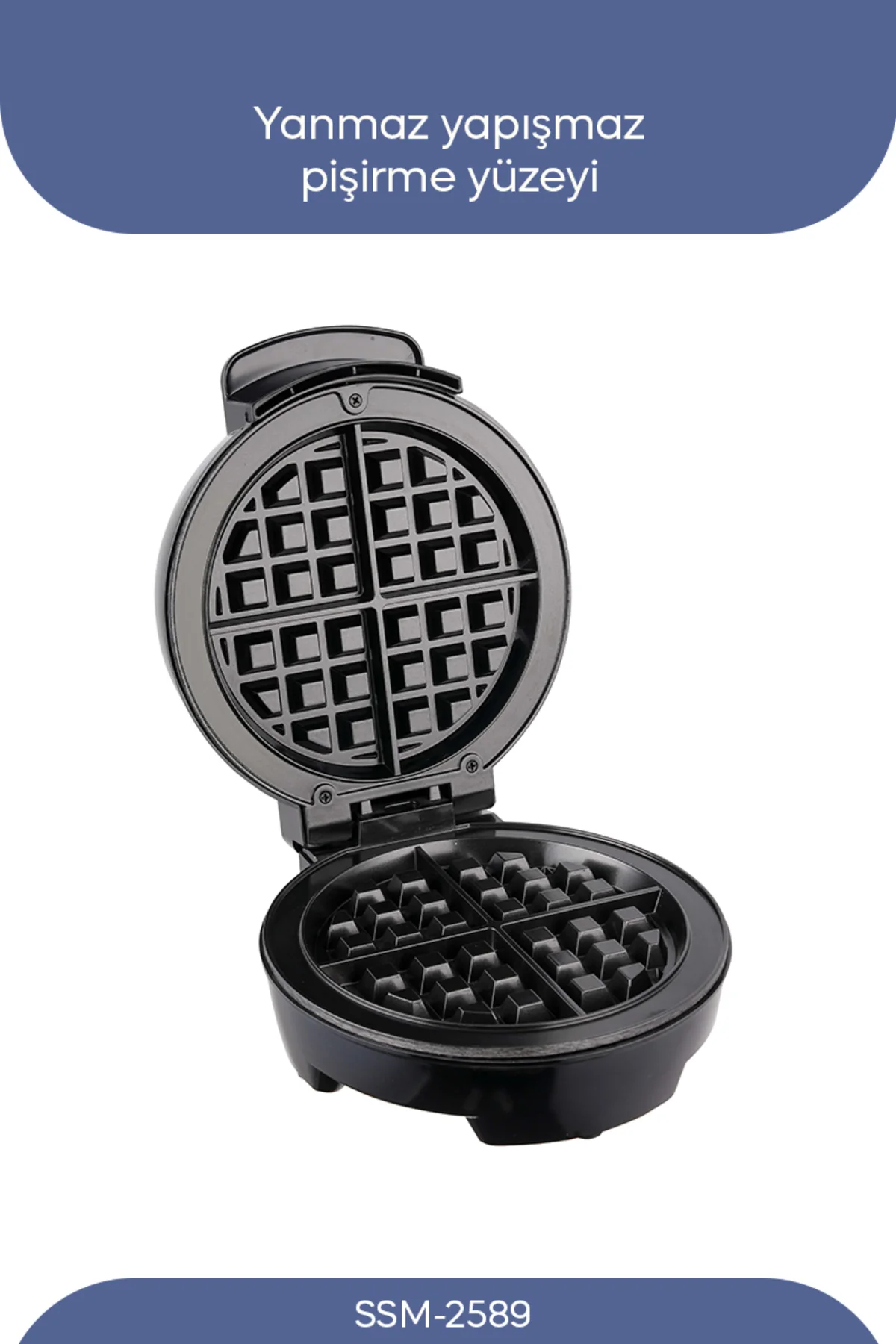 Ssm-2589 Belçika Waffle Makinesi, Yapışmaz Kaplama 1000 Watt - Görsel 6