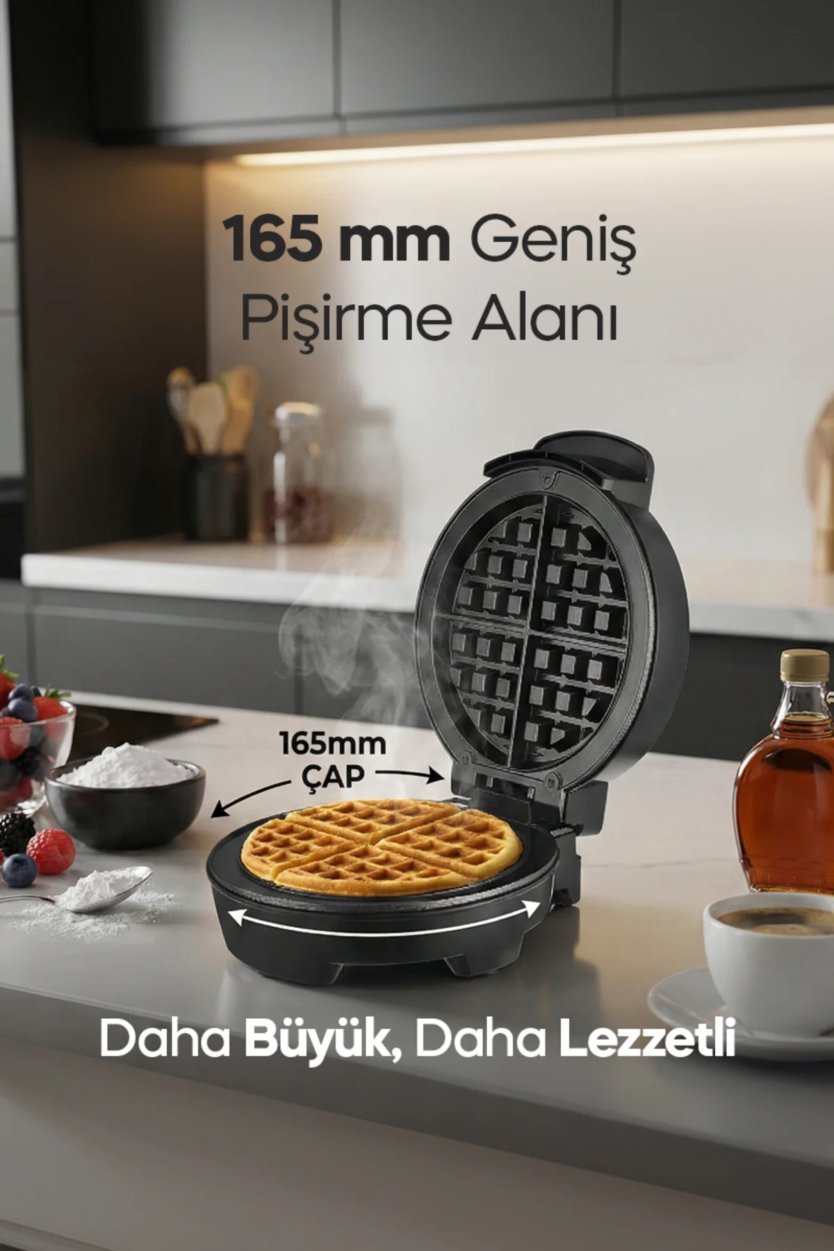 Ssm-2589 Belçika Waffle Makinesi, Yapışmaz Kaplama 1000 Watt - Görsel 2