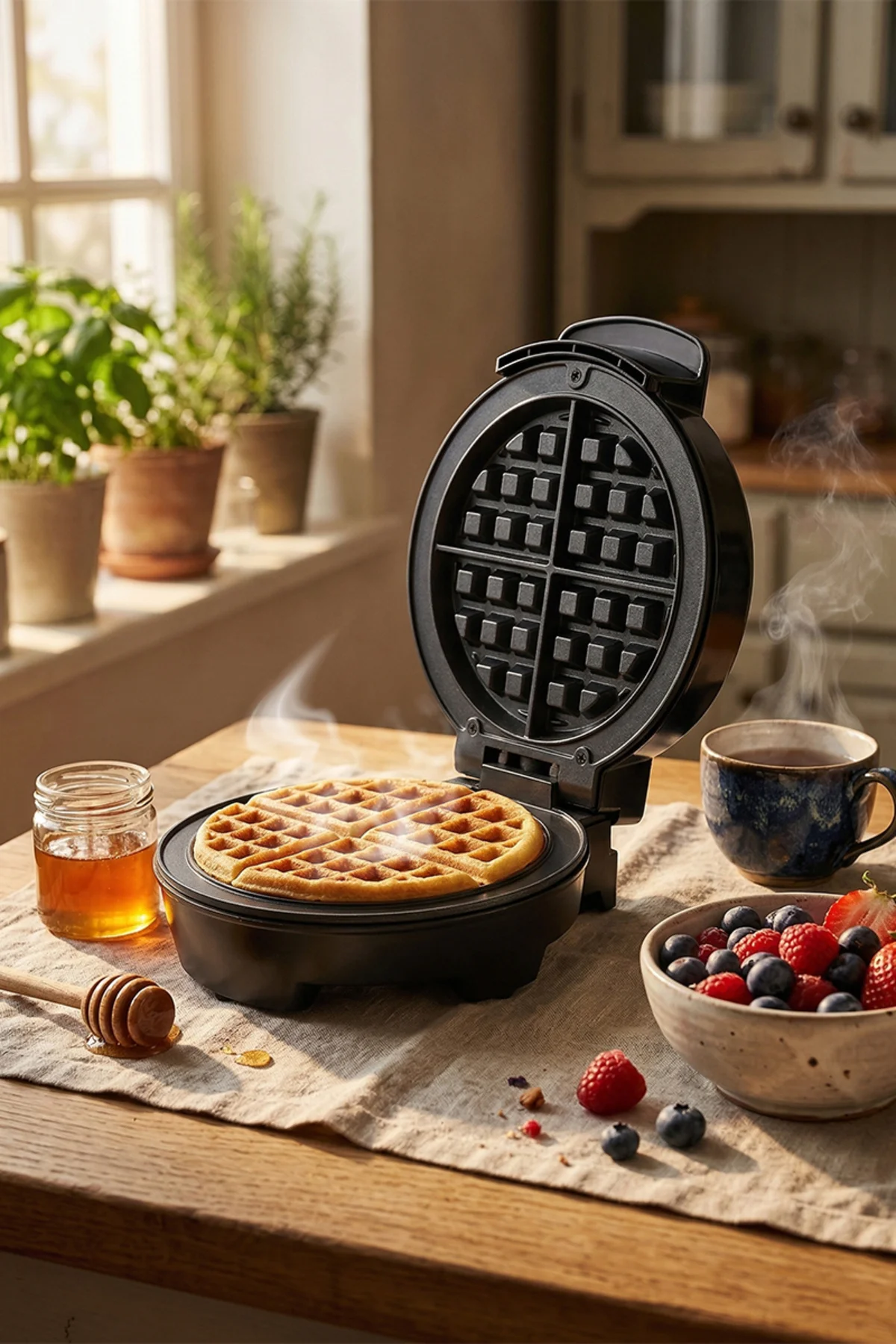 Ssm-2589 Belçika Waffle Makinesi, Yapışmaz Kaplama 1000 Watt - Görsel 3