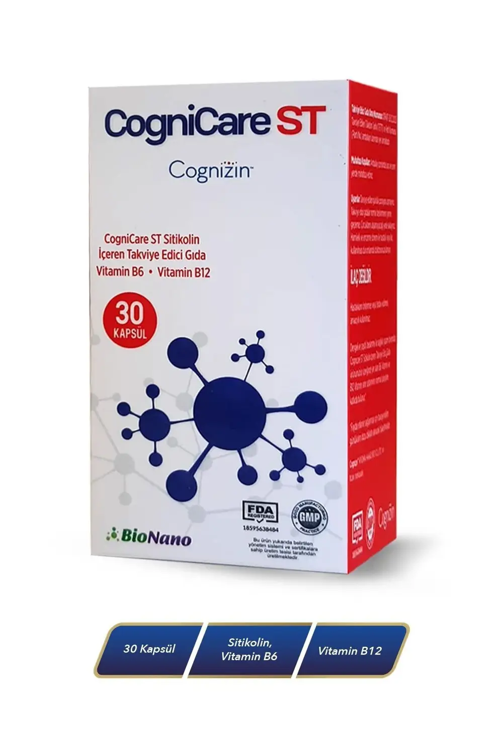 St - 250 Mg Cognizin Sitikolin - B6 - B12 - Takviye Edici Gıda